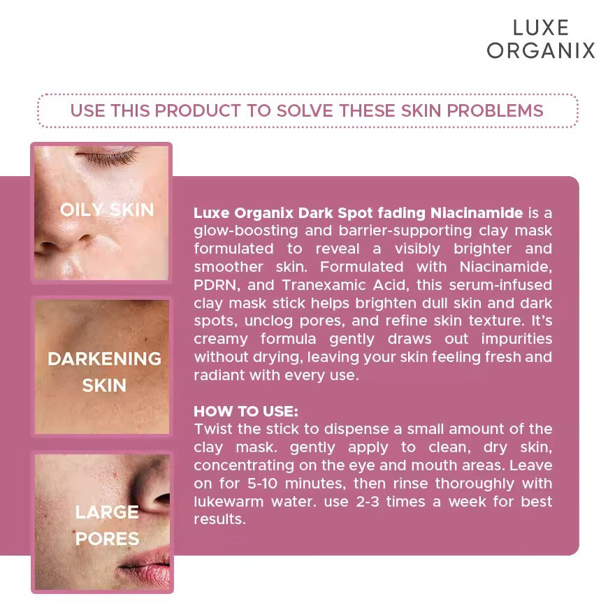 Luxe Organix Dark Fading Spot Niacinamide Clay Mask 52g