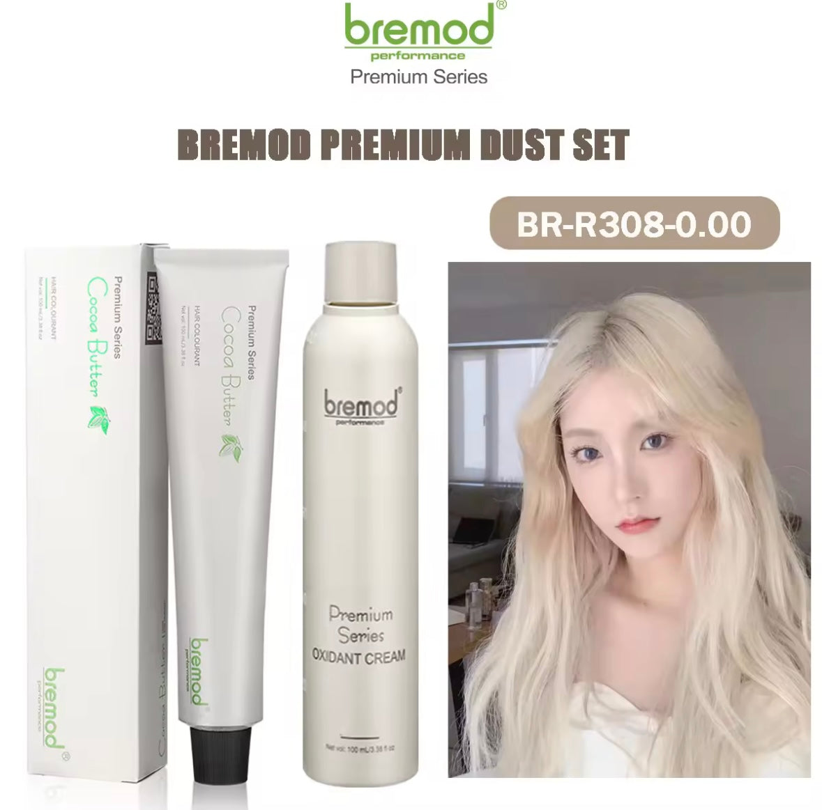 Bremod Premium Hair Color Dust Bundle 0.00 with Oxidising Cream