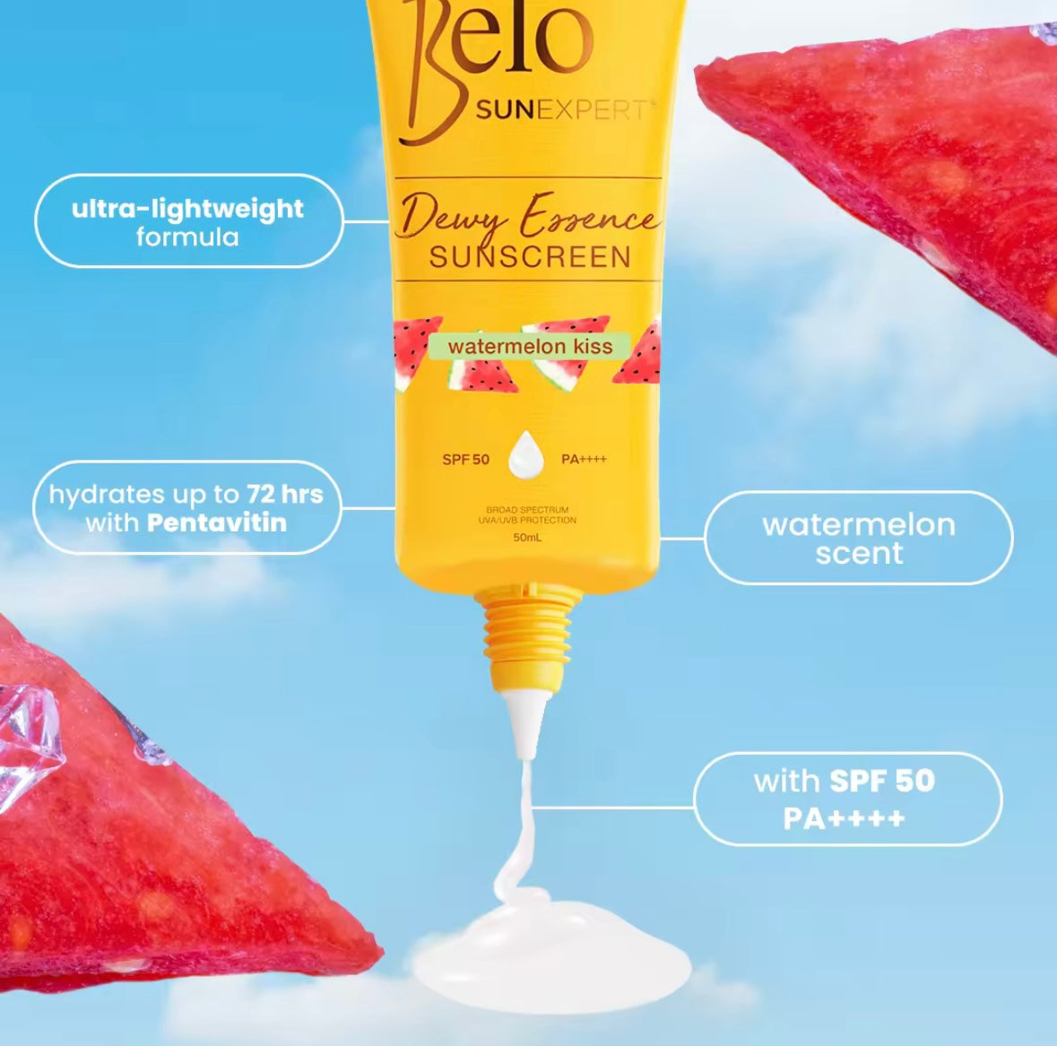 BELO Sun Dewy Watermelon Kiss Sunscreen SPF 50 (50ml)