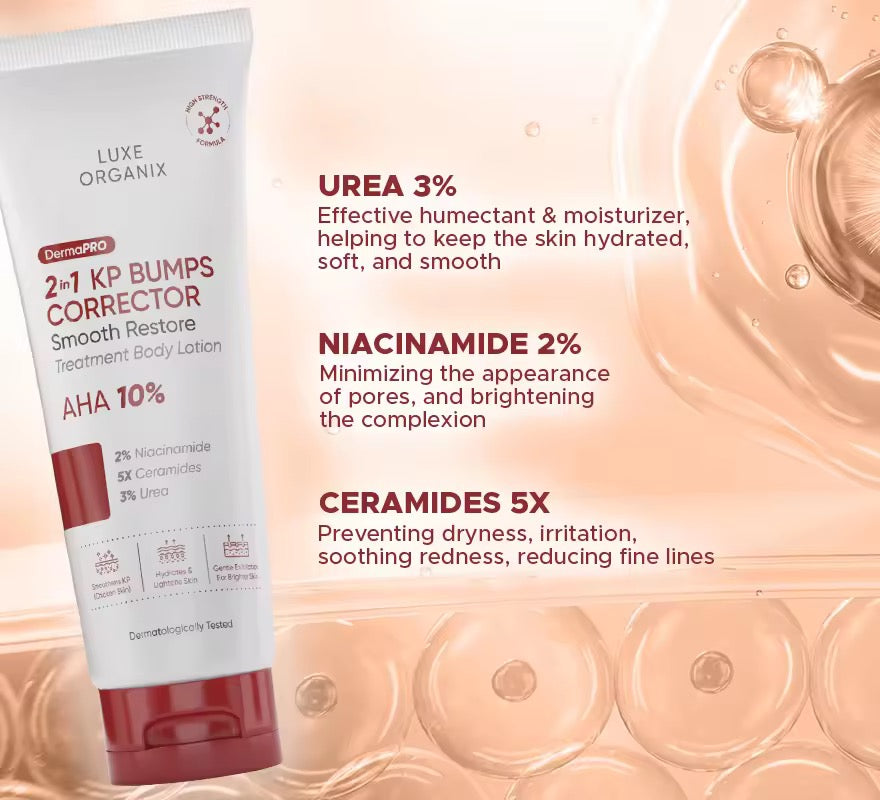 Luxe Organix DermaPRO 2in1 KP Bumps Corrector Smooth Restore Treatment Body Lotion 200ml