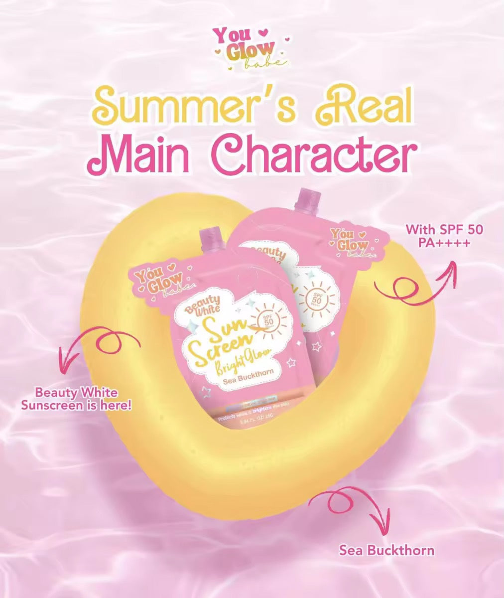 You Glow Babe Beauty White Sunscreen Bright Glow SPF50++++ (Twin pack)