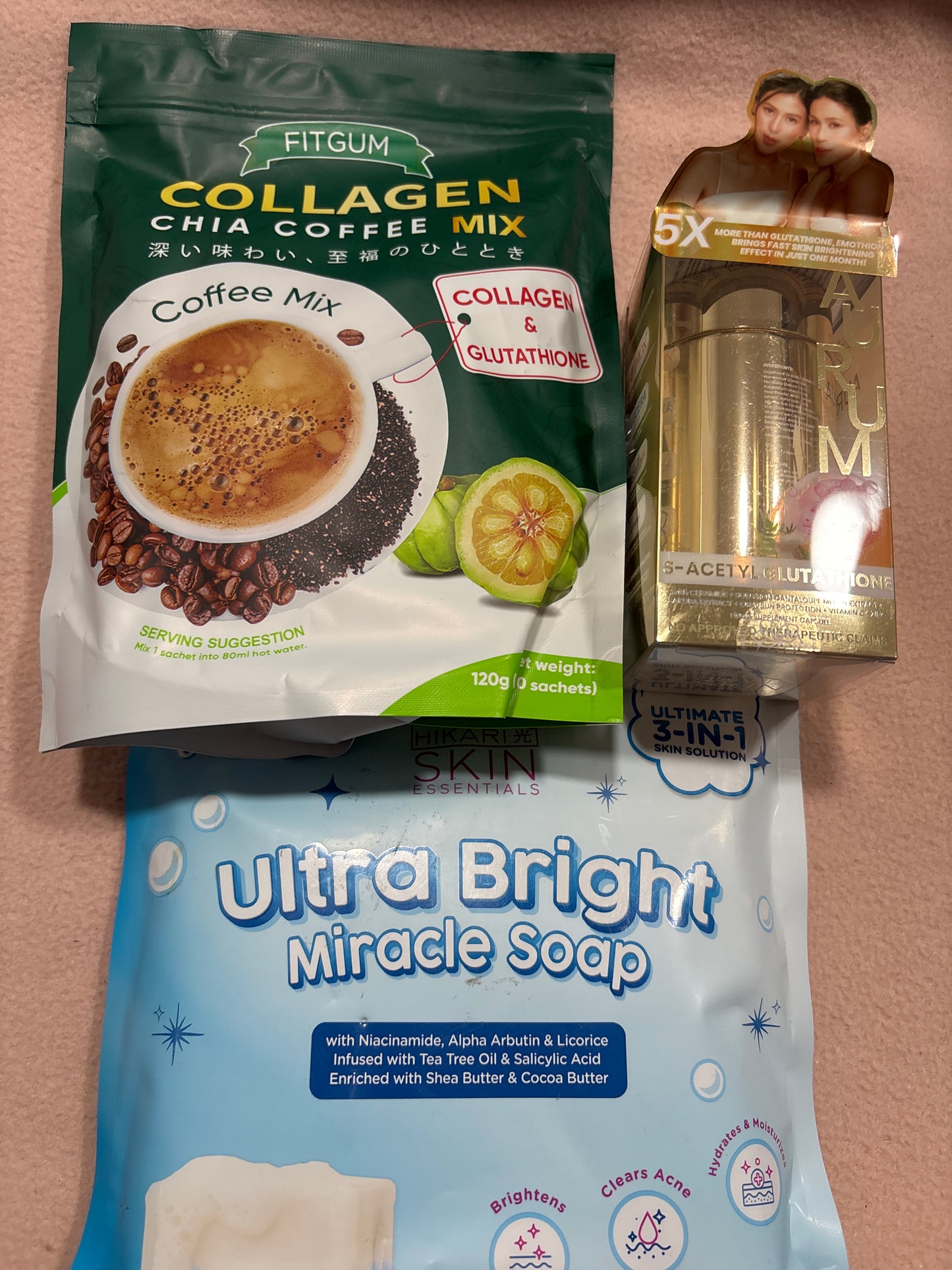 Chia coffee and Hikari Aurum and Hikari soap