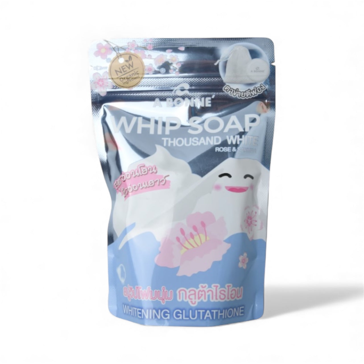 A BONNE Whip Soap Thousand White Rose and Sakura 100g