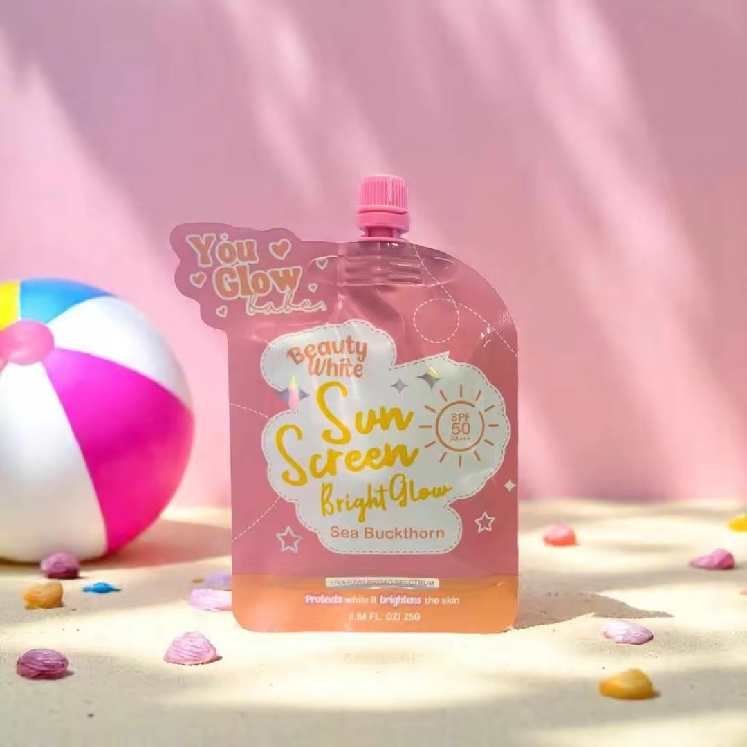 You Glow Babe Beauty White Sunscreen Bright Glow SPF50++++ (Solo pack)
