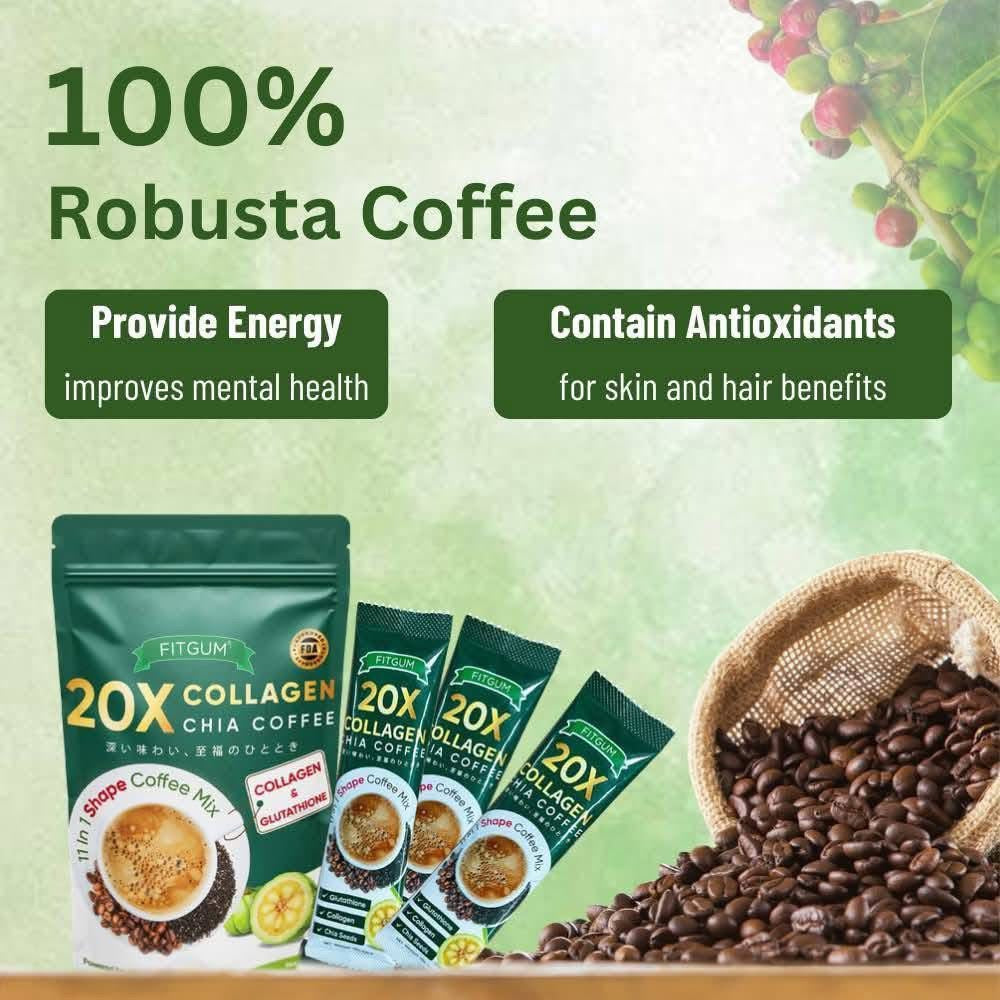FITGUM 20X Collagen Chia Coffee 120G