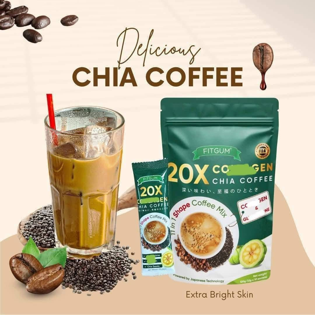 FITGUM 20X Collagen Chia Coffee 120G