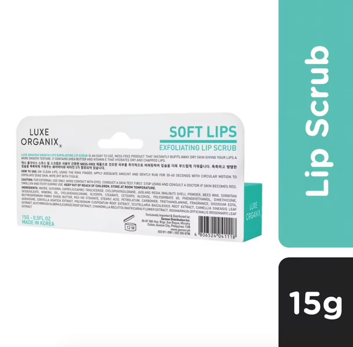 Luxe Organix Soft Lips Lip Exfoliating Scrub 15g