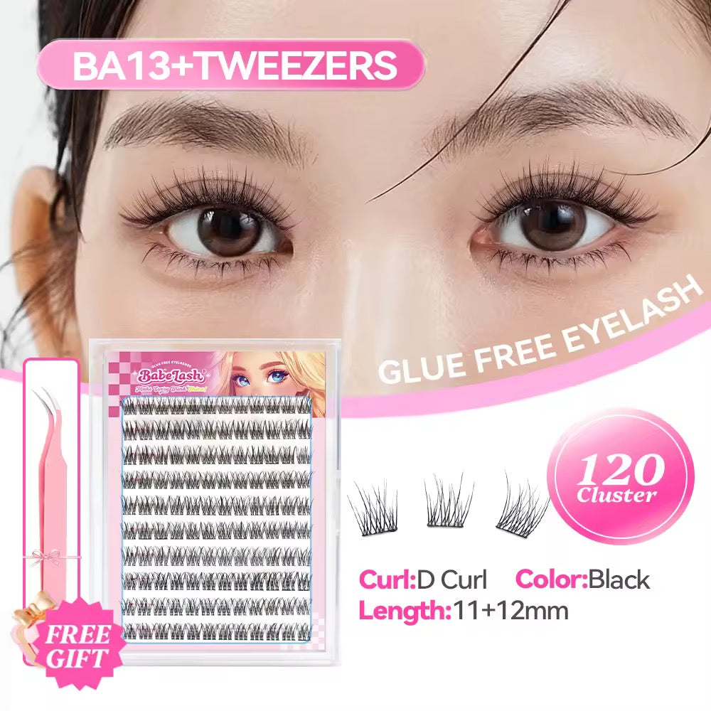 Babe Lash Glue Free Cluster Eyelashes + Tweezer