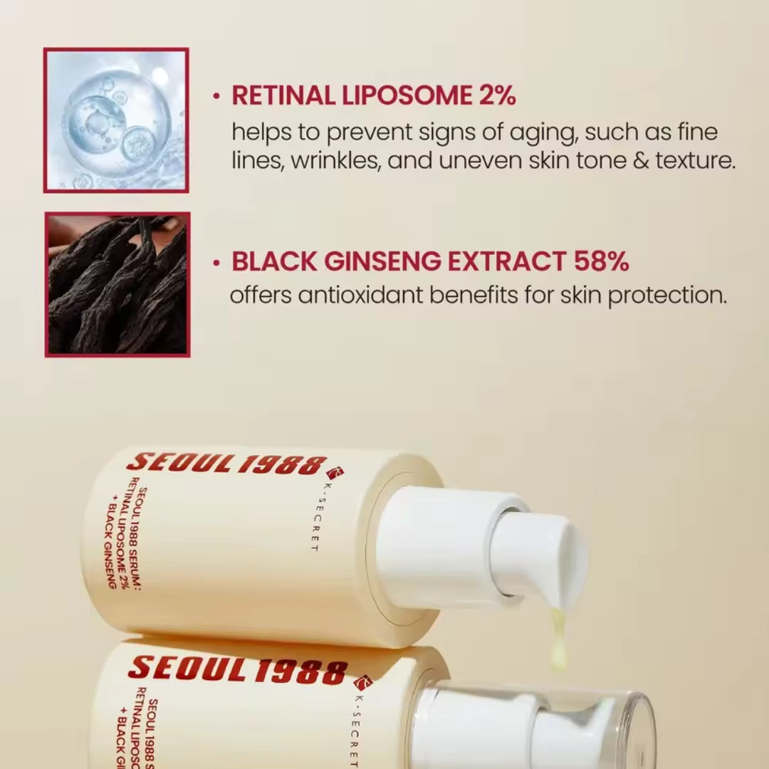 K-SECRET SEOUL 1988 Serum Retinal Liposome 2% + Black Ginseng 30ml