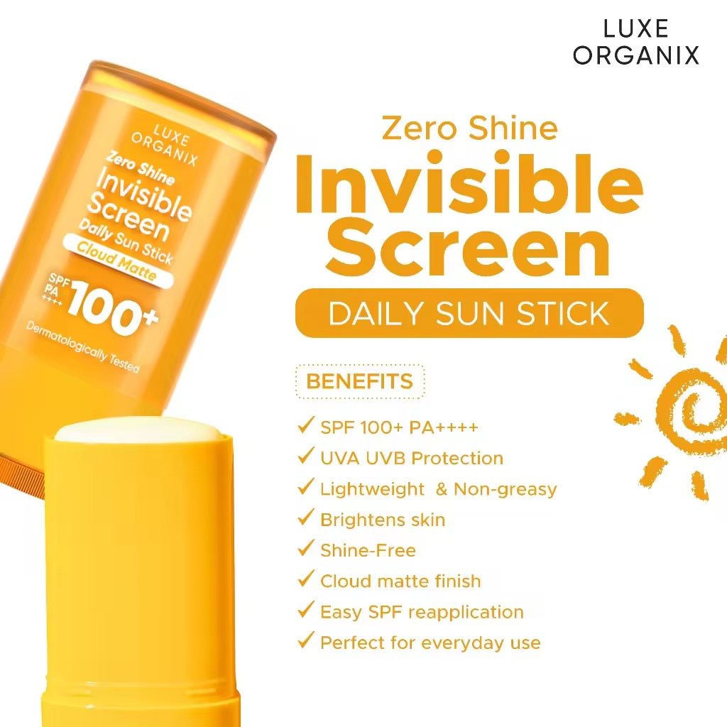 Luxe Oganix Zero Shine Invisible Screen Daily Sun Stick SPF 100 17g