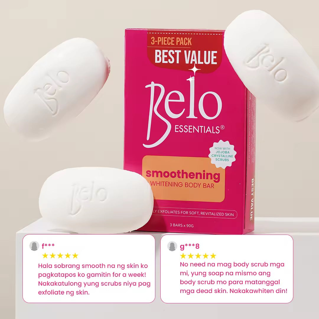 Belo Essentials Smoothing Whitening Body Bar soap 90g x 3