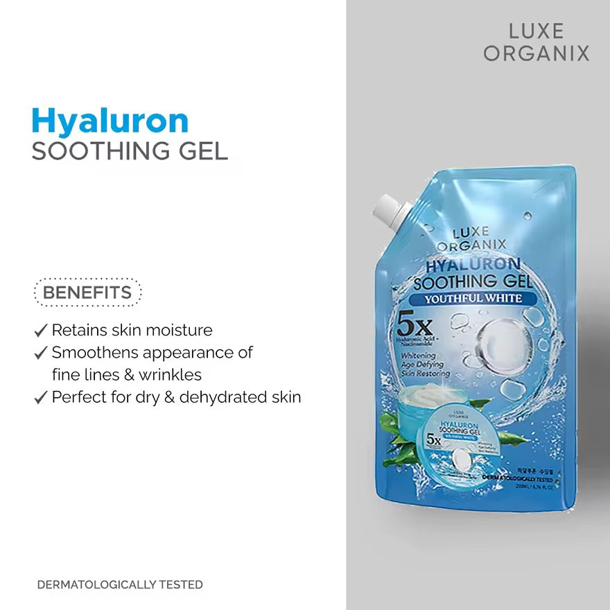 Luxe Organix Hyaluron Soothing Gel Youthful White 200ml