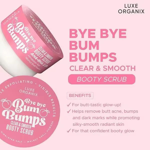 Luxe Organix Bye Bye Bumps Clear and Smooth Booty Scrub 230g