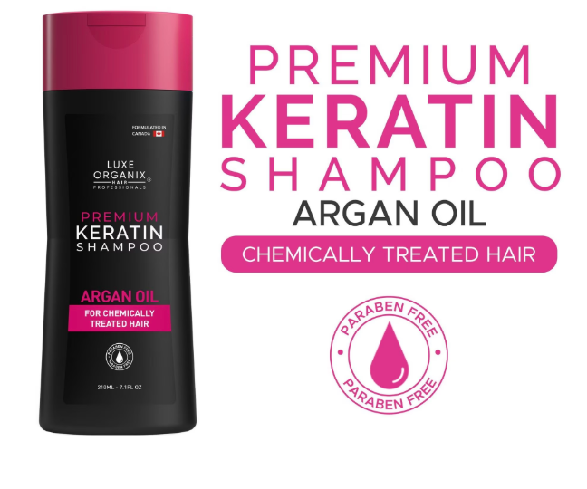 Luxe Organix Premium Keratin Argan Oil Shampoo 210ml