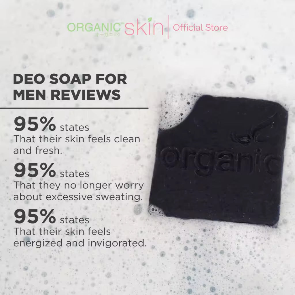 Organic Skin Japan Deodorizing Soap for Men 50g with Activated Charcoal Anti Odor Antiperspirant