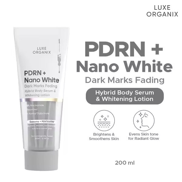 Luxe Organix PDRN + Nano White Dark Marks Fading Hybrid Body Serum & Whitening Lotion 200ml