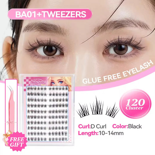 Babe Lash Glue Free Cluster Eyelashes + Tweezer