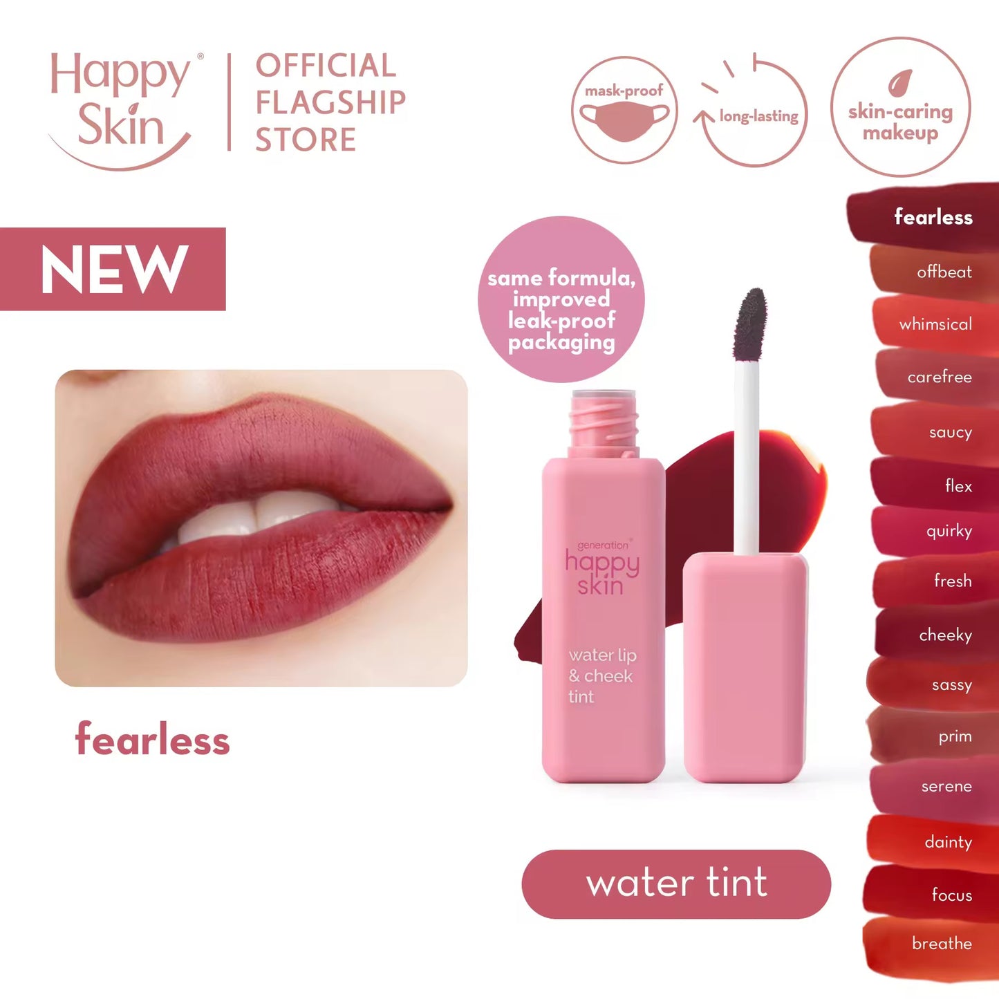 Generation Happy Skin Kiss & Bloom Water Lip & Cheek Tint in Focus