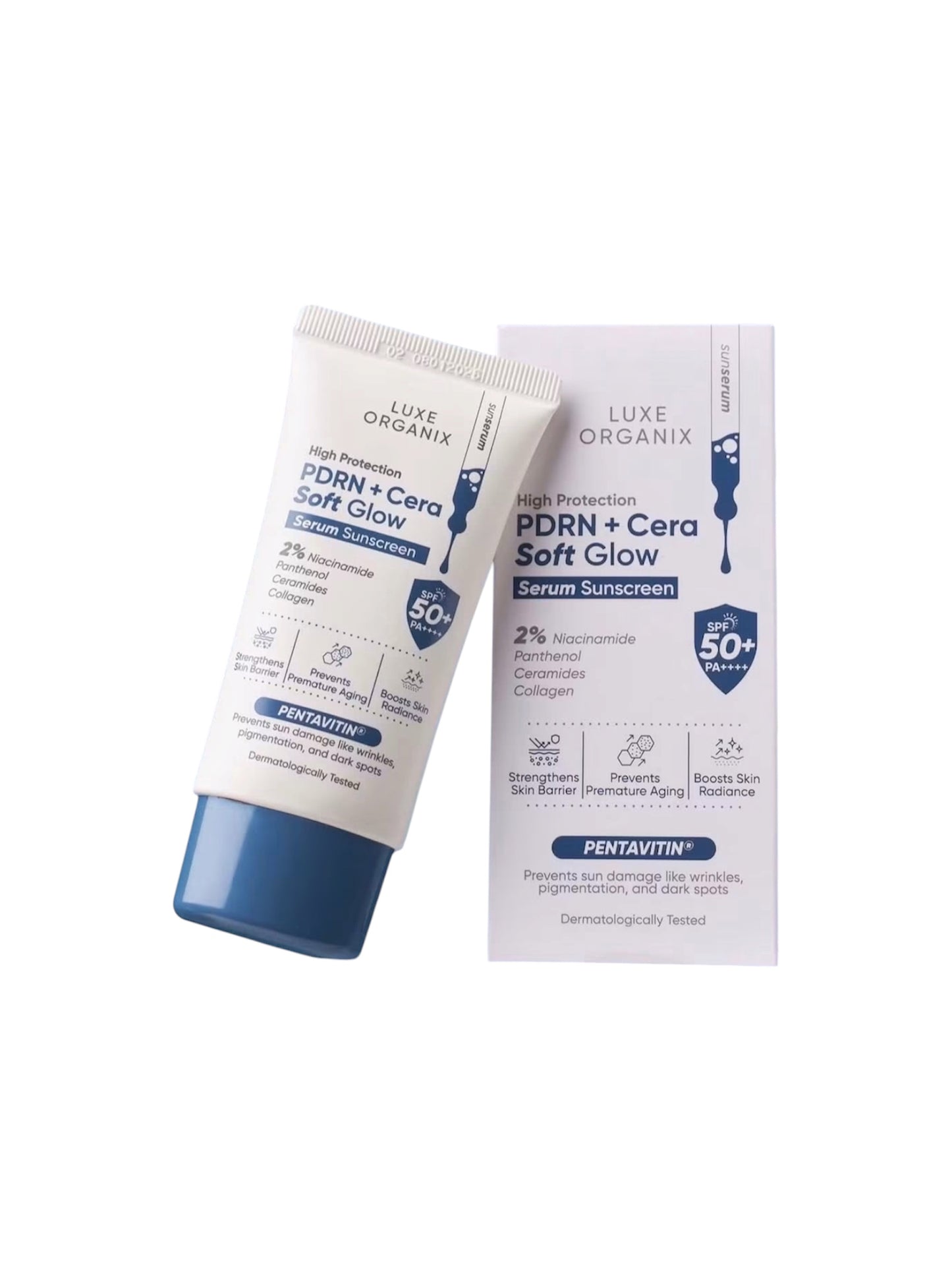 Luxe Organix High Protection PDRN + Cera Soft Glow Serum Sunscreen SPF50+ PA++++