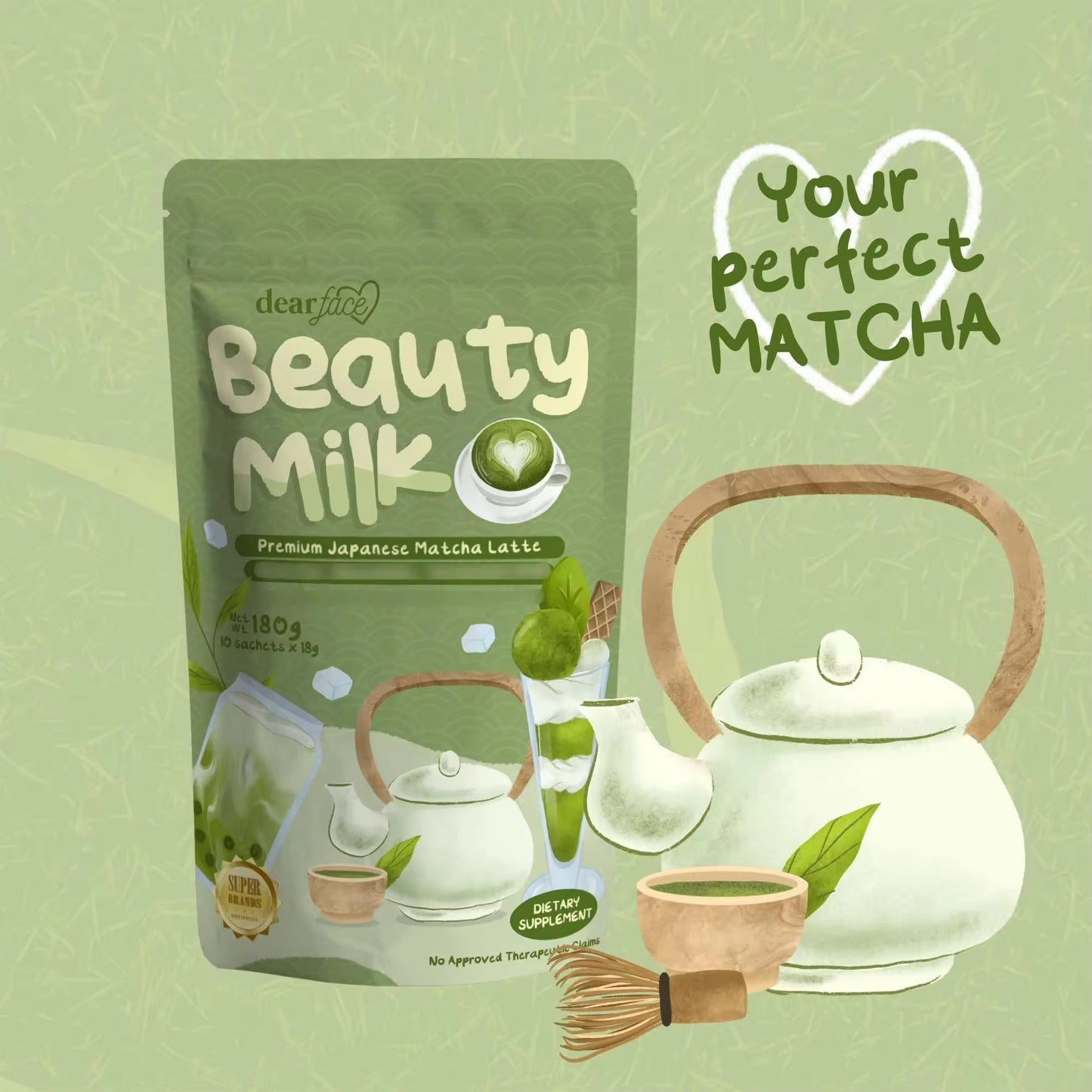 Dear Face Beauty Milk - Matcha Antioxidant