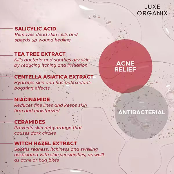 Luxe Organix Dermapro Salicylic Acid 2% Acne Rescue Serum Antibacterial Body Wash 500ml