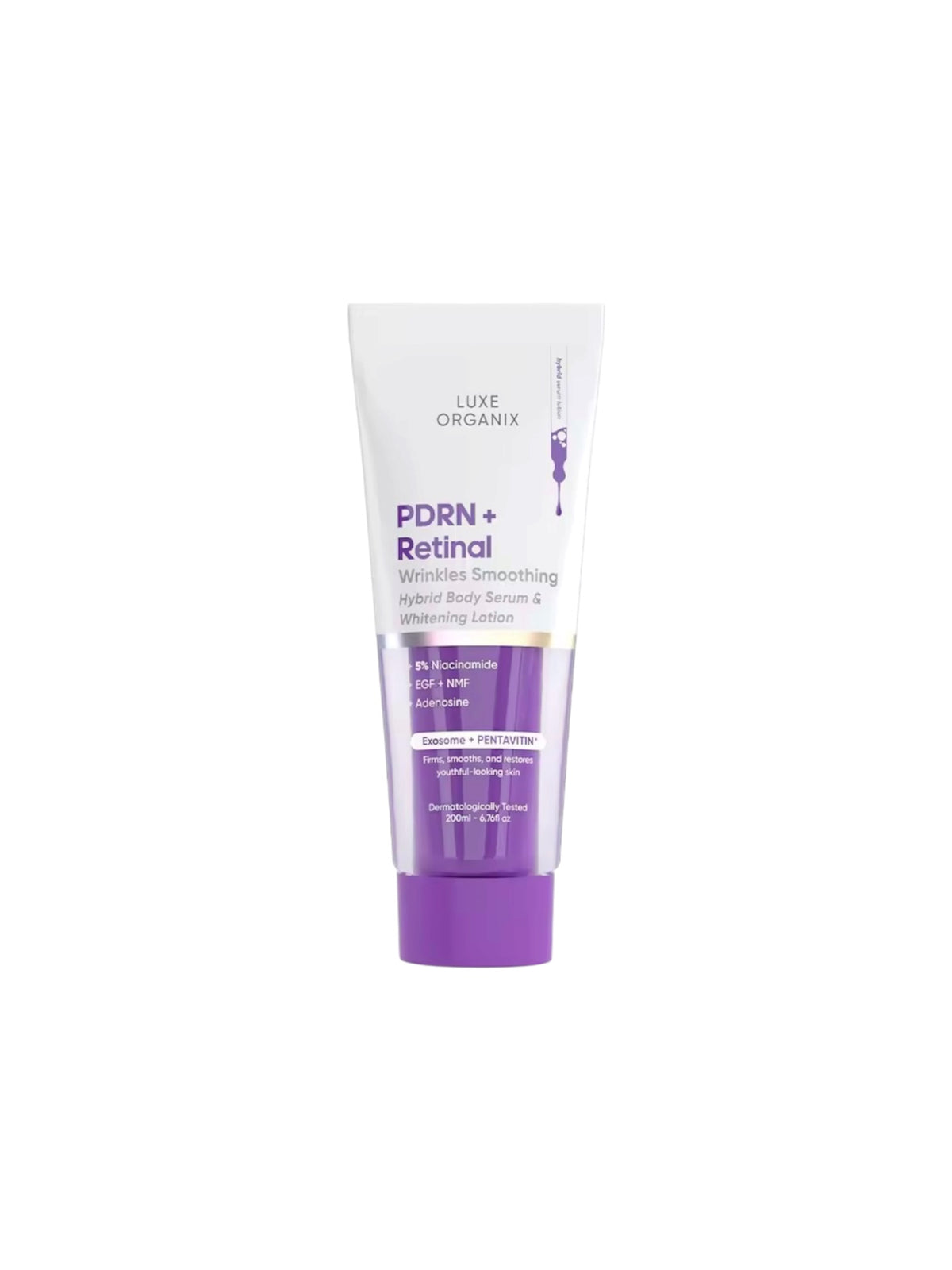 Luxe Organix PDRN+RETINAL  Wrinkles  Smoothing Hybrid Body Serum & Whitening Body Lotion 200ml