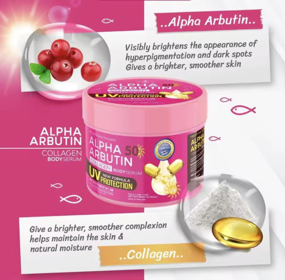 Precious Skin Thailand Alpha Arbutin Collagen UV Protection Body Serum SPF50 500ml