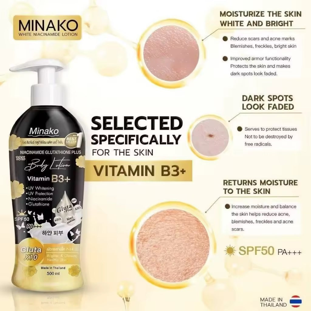 Minako Niacinamide Glutathione Plus 10% Body Lotion 500ml