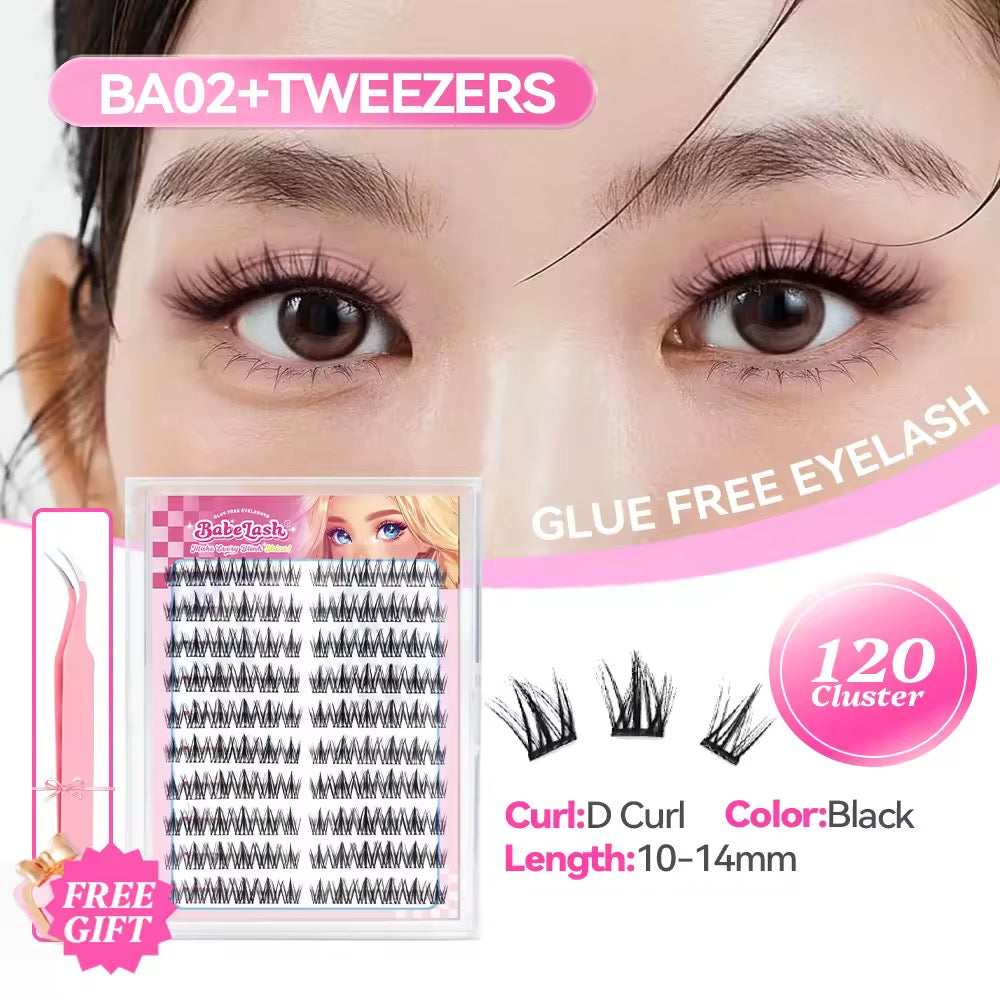 Babe Lash Glue Free Cluster Eyelashes + Tweezer
