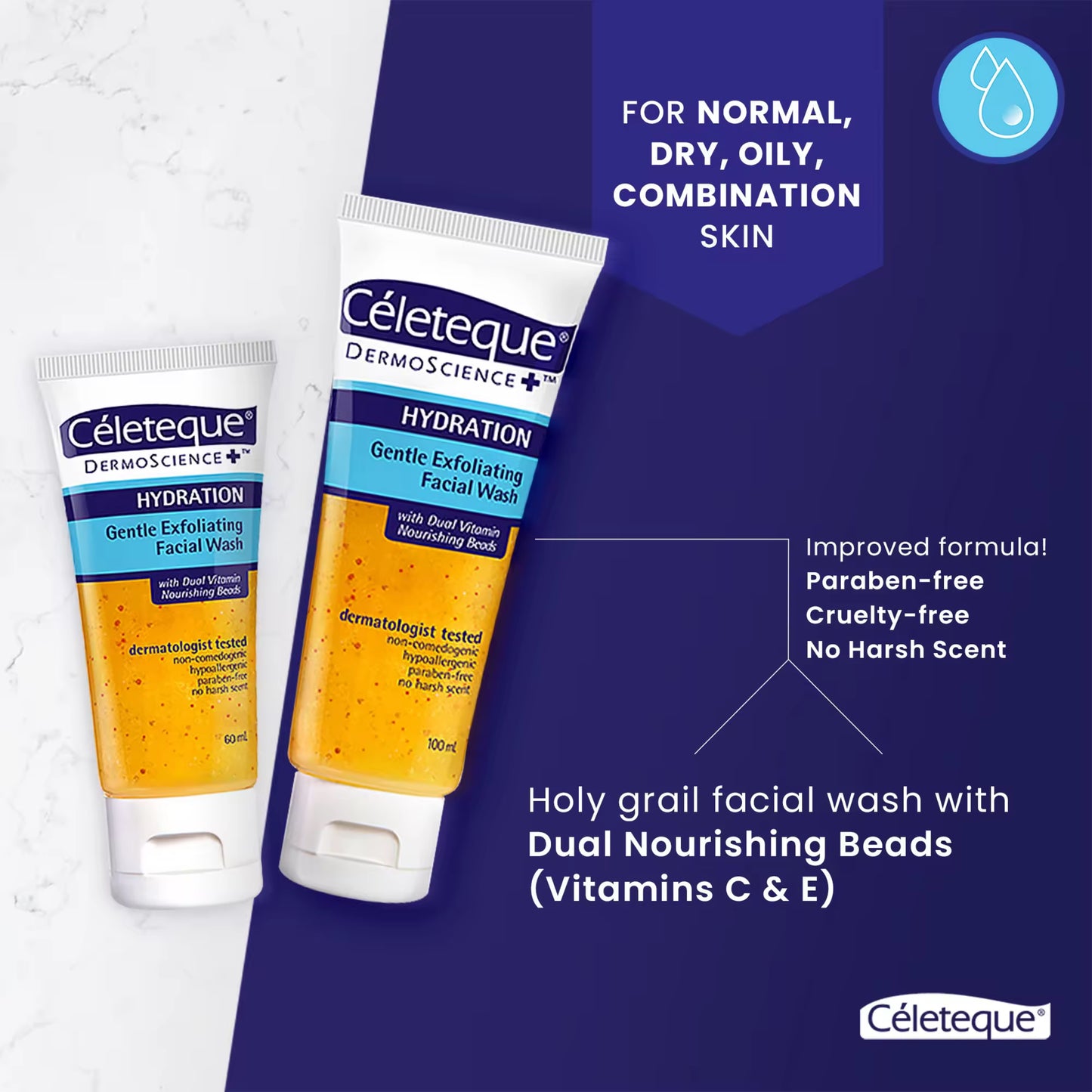Céleteque® DermoScience™ Hydration Gentle Exfoliating Facial Wash 100ml