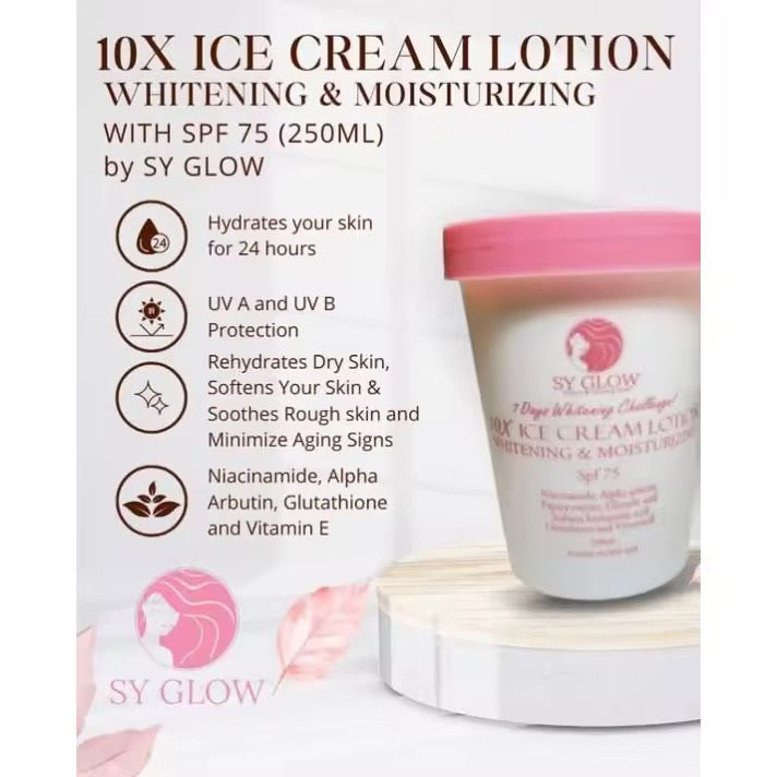 SY Glow 10x Ice Cream Lotion Body Whitening & Moisturizing 250ml