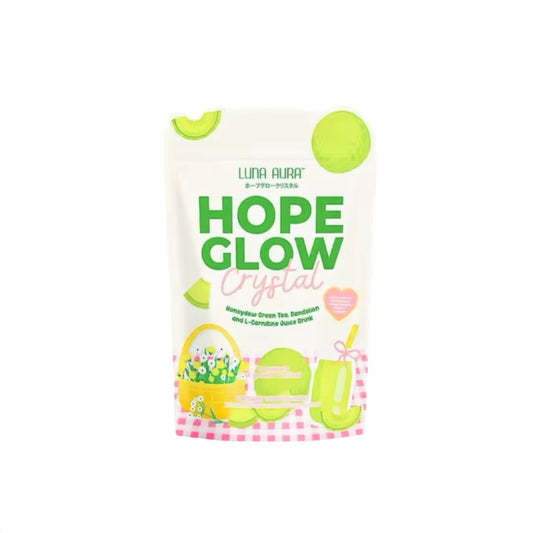 Luna Aura Hope Glow Crystal Honeydew Green Tea. Dandelion and L- Carnitine Juice Drink