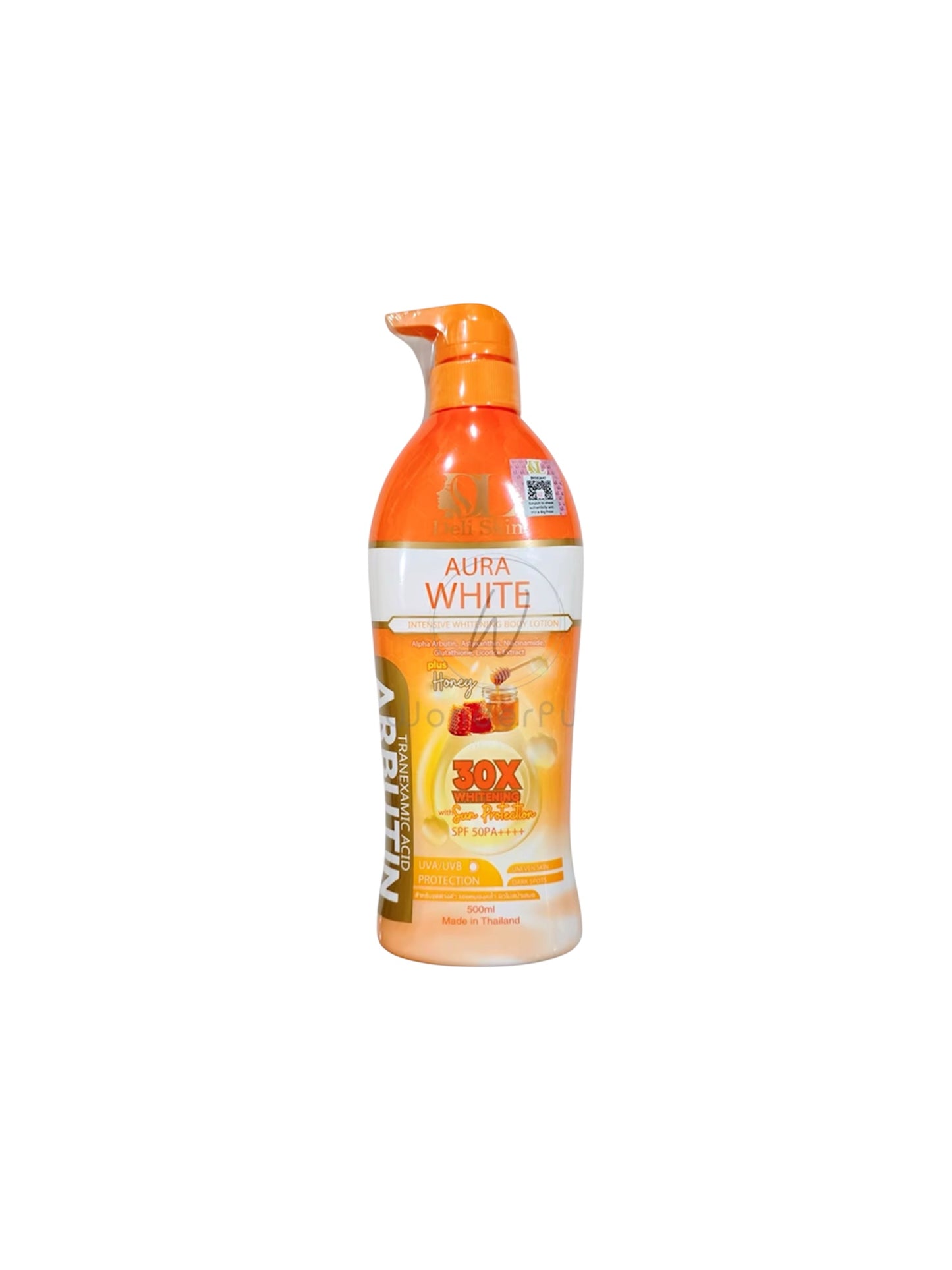 Deli Skin Aura White Intensive Whitening Body Lotion with Arbutin 30% and Honey 500ml