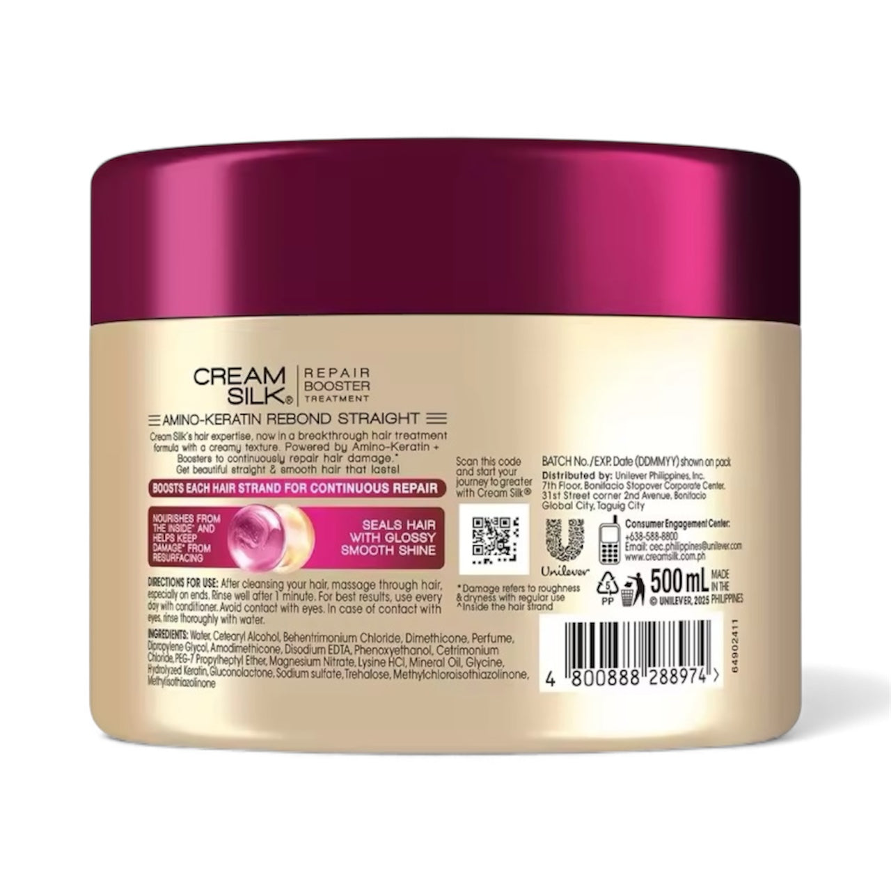 Cream Silk Amino-Keratin Rebond Straight Treatment 500ml