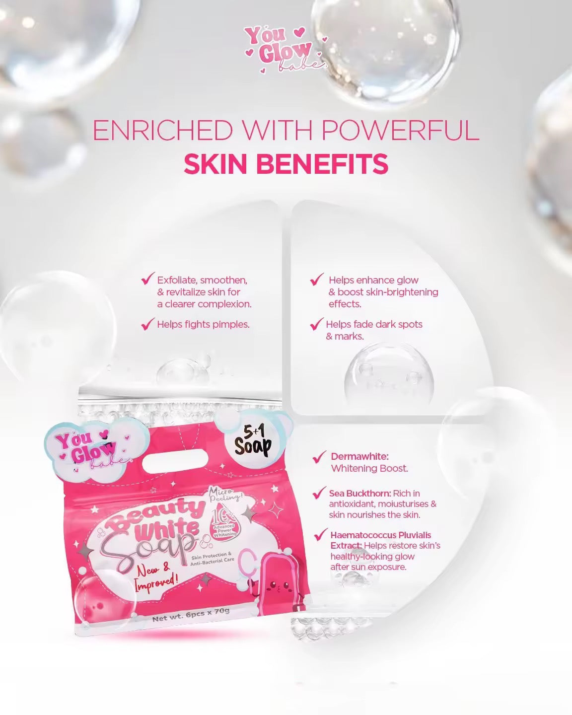 You Glow Babe Beauty White Soap  5+1