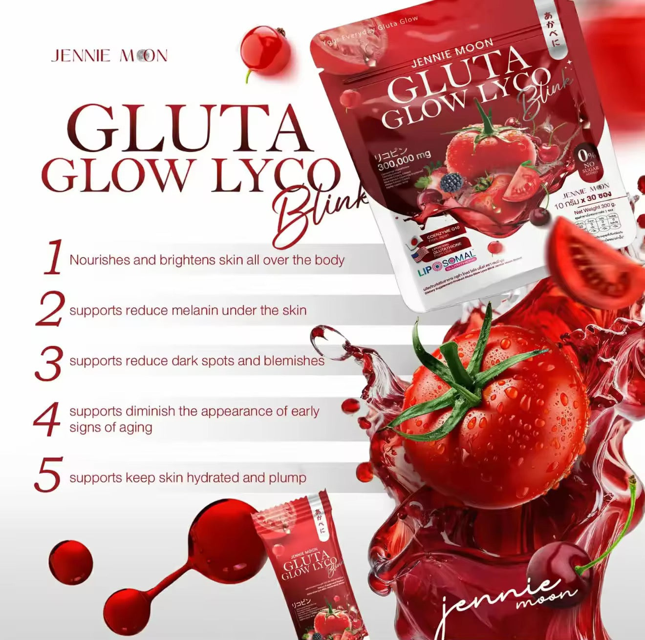 Jennie Moon Gluta Glow Lyco (30 sanchets)