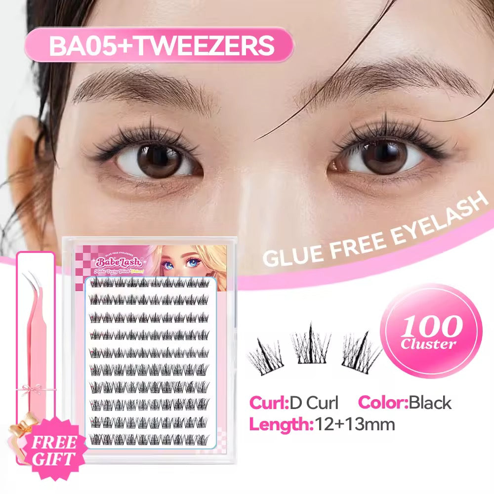 Babe Lash Glue Free Cluster Eyelashes + Tweezer