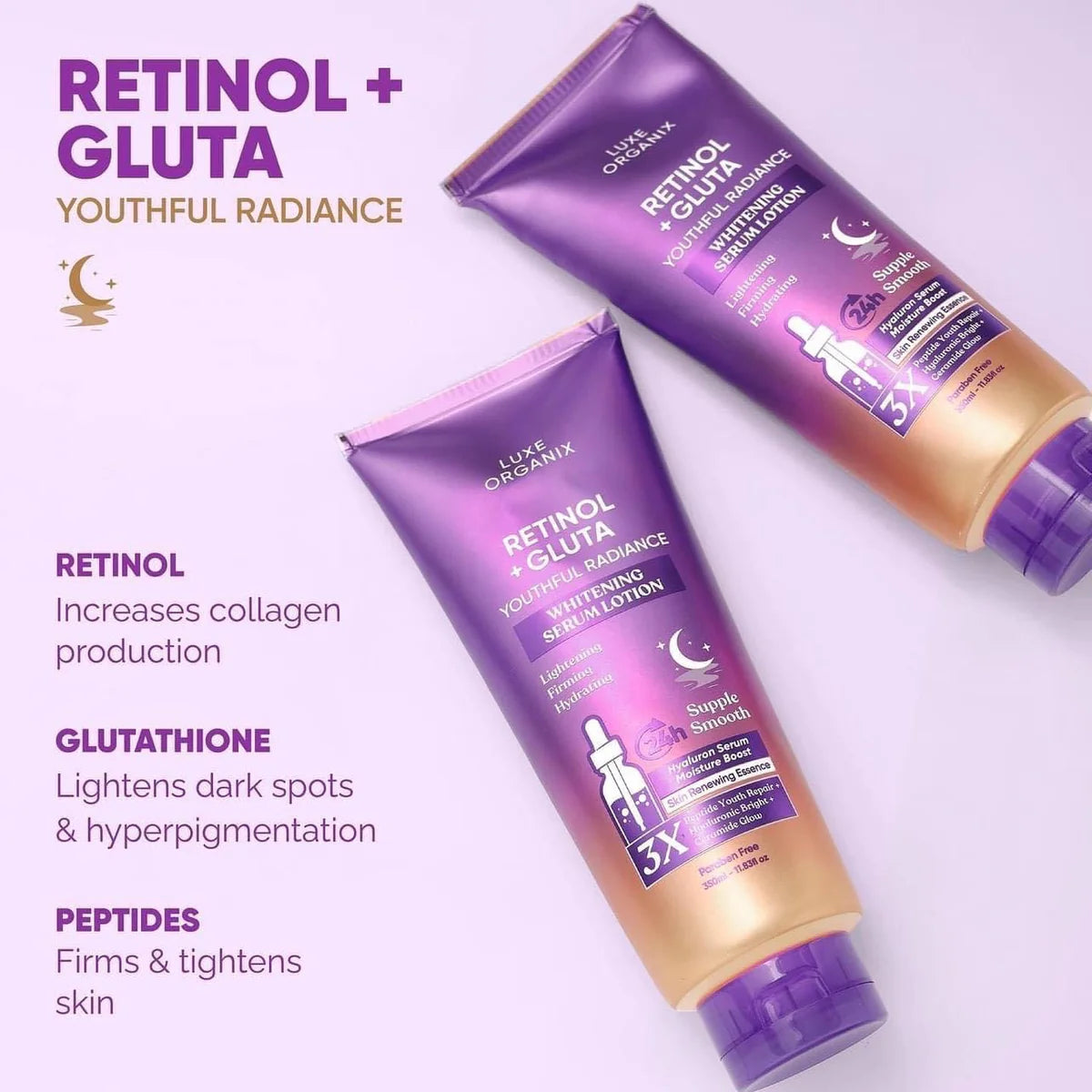 LUXE ORGANIX Retinol + Gluta Whitening Serum Lotion