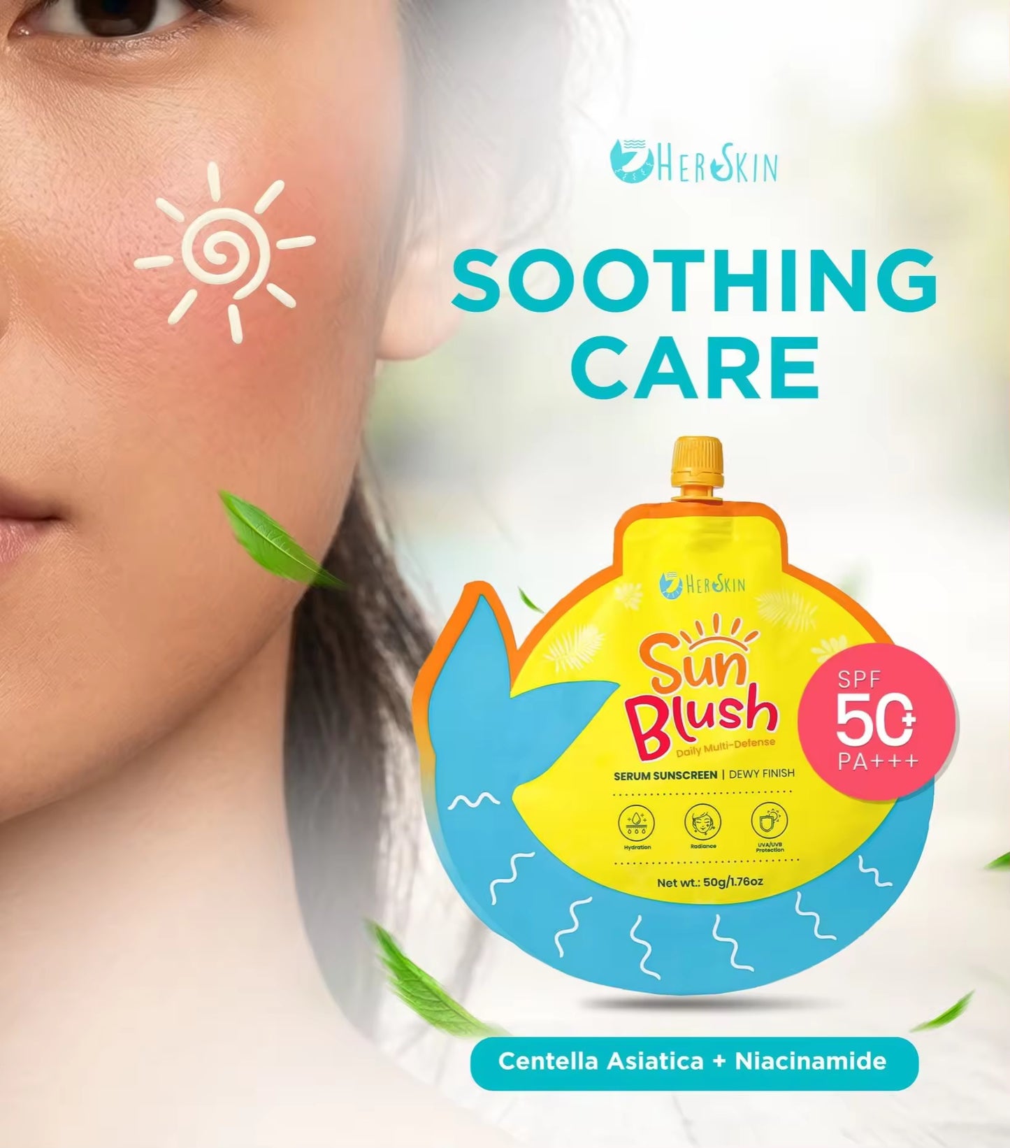 HerSkin Sun Blush Serum Sunscreen SPF50 PA+++