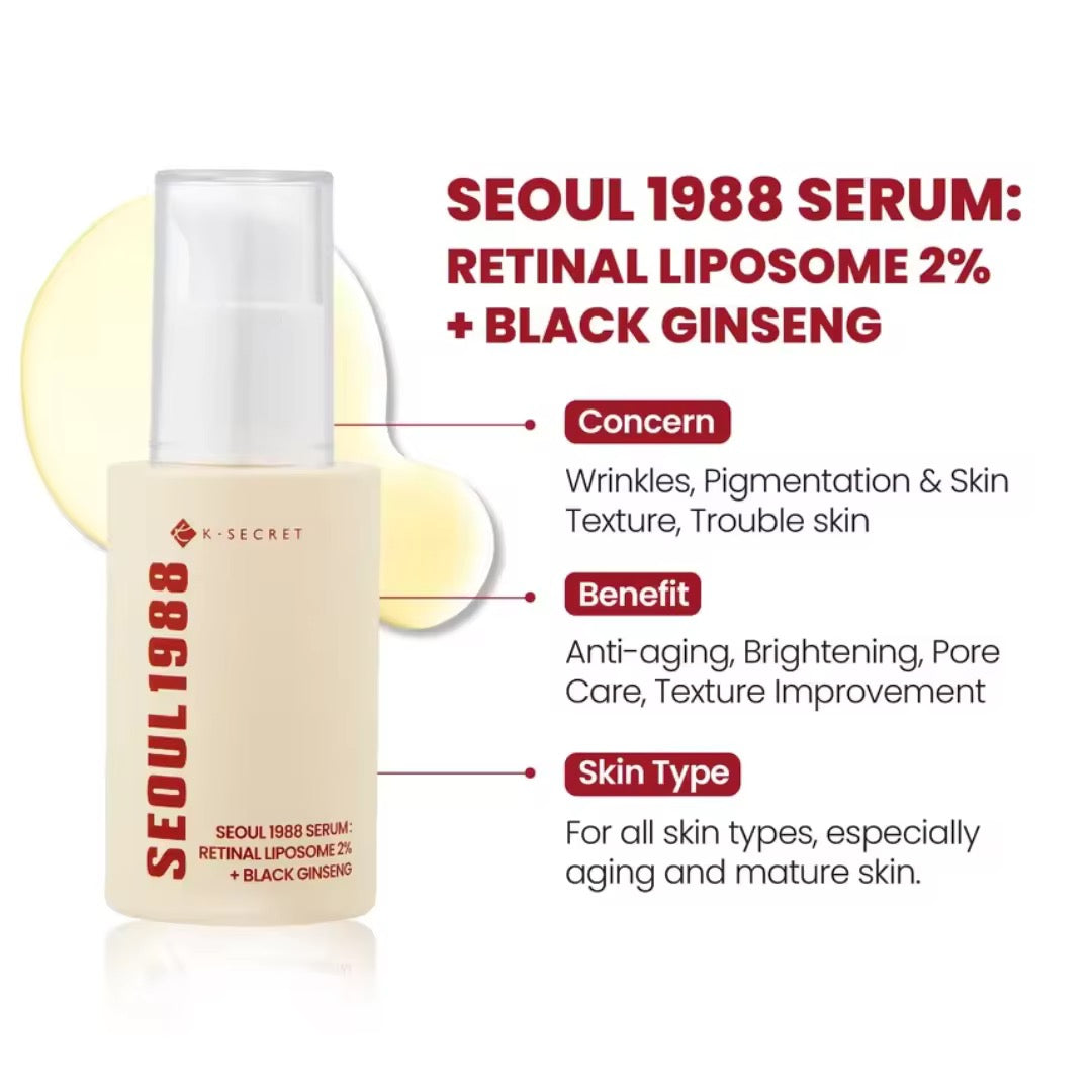 K-SECRET SEOUL 1988 Serum Retinal Liposome 2% + Black Ginseng 30ml