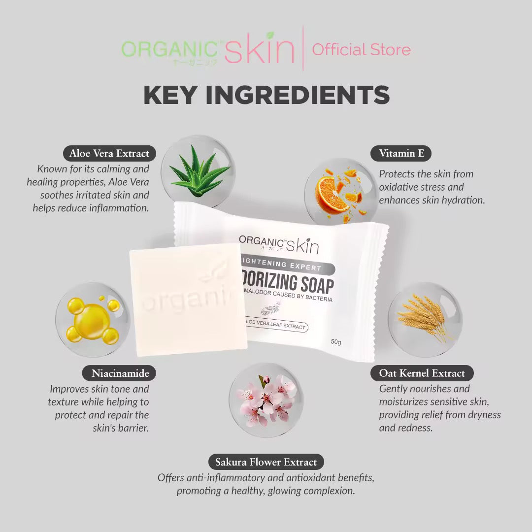 Organic Skin Japan Deodorizing Soap for Sensitive Skin 50g Underarm Whitening Antiperspirant