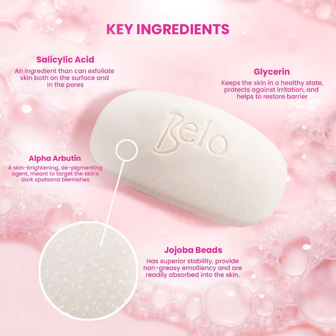 Belo Essentials Smoothing Whitening Body Bar soap 90g x 3