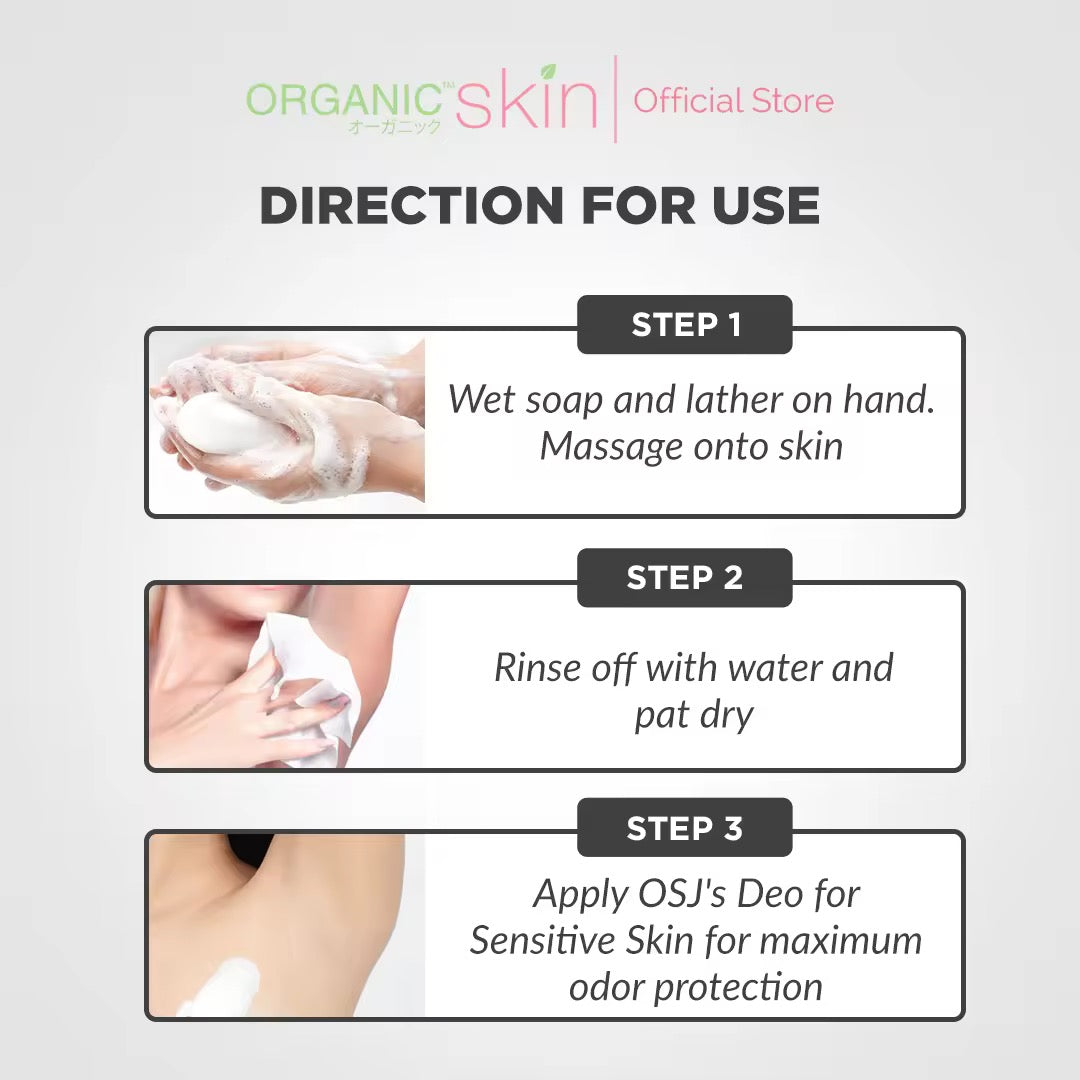 Organic Skin Japan Deodorizing Soap for Sensitive Skin 50g Underarm Whitening Antiperspirant