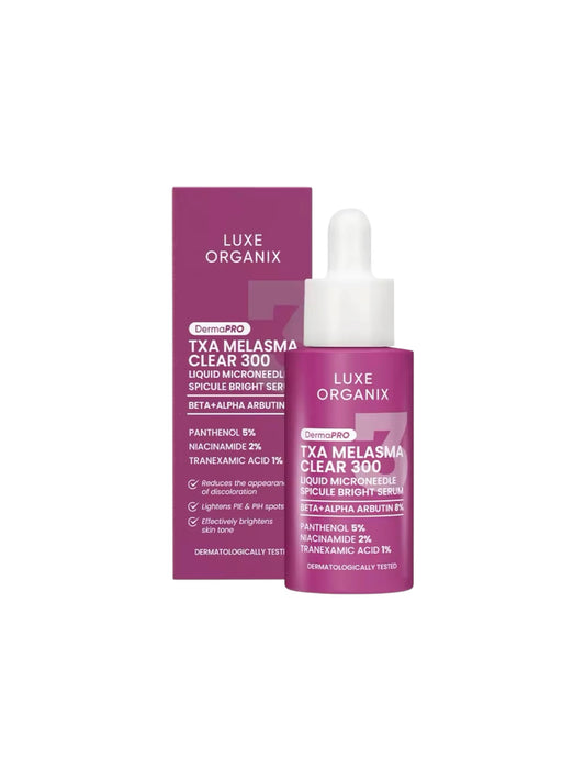 Luxe Organix DermaPRO TXA Melasma Clear 300 Liquid Microneedle Spicule Bright Serum 30ml