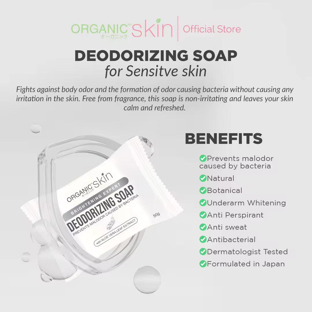 Organic Skin Japan Deodorizing Soap for Sensitive Skin 50g Underarm Whitening Antiperspirant