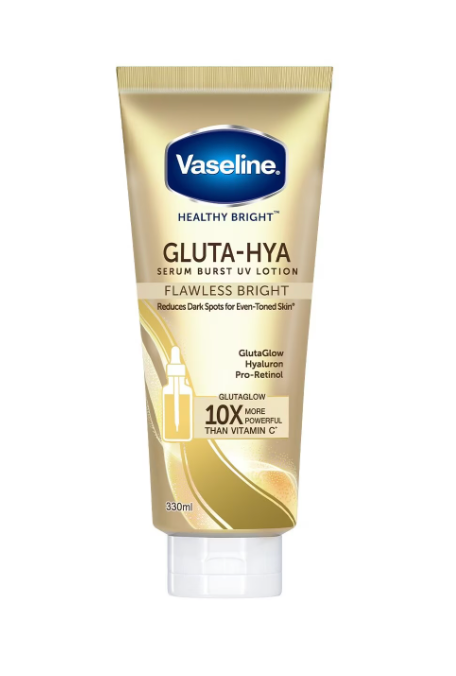 Vaseline Healthy Bright Gluta-Hya Serum Burst UV Lotion Flawless Glow 330ml